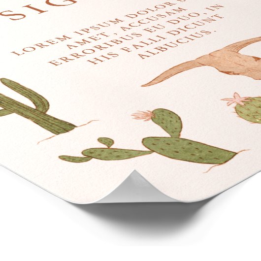 ウエスタン女性のカーボーイカスタムパーティー標識 ポスター (角)