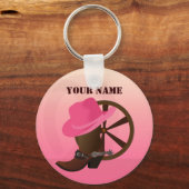 ウエスタン女性のカーボーイキーチェーン キーホルダー (正面)