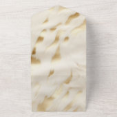 ウエスタン女性のカーボーイクリーム金ゴールド牛革 オールインワン招待状 (外側)