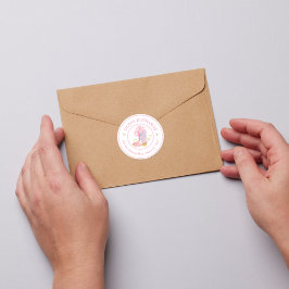 ウエスタン女性のカーボーイコケット差出人住所ラベル ラウンドシール