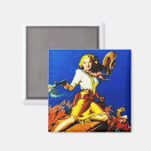 ウエスタン女性のカーボーイシュートアウトマグネット マグネット (正面/裏面)