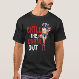 ウエスタン女性のカーボーイハッピーファースト4thの7月チルザ4th tシャツ
