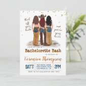 ウエスタン女性のカーボーイバチェロレッテブライダルシャワーインビタ 招待状 (スタンド正面)
