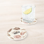 ウエスタン女性のカーボーイピンクブラウンハット コースター (側面)