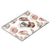 ウエスタン女性のカーボーイピンクブラウンハット ノートブック (左側)