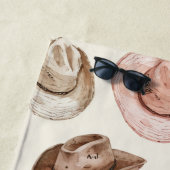 ウエスタン女性のカーボーイピンクブラウンハット ビーチタオル (インサイチュ)