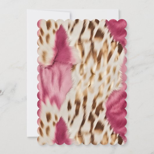 ウエスタン女性のカーボーイピンク金ゴールドクリームコーヒド 招待状 (裏面)