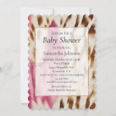 ウエスタン女性のカーボーイピンク金ゴールドクリームコーヒド 招待状 (正面)