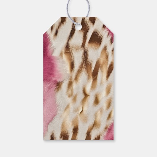 ウエスタン女性のカーボーイピンク金ゴールドホワイトコウィド ギフトタグ (裏面)