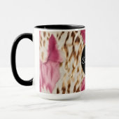 ウエスタン女性のカーボーイピンク金ゴールドホワイトコウィド マグカップ (左)