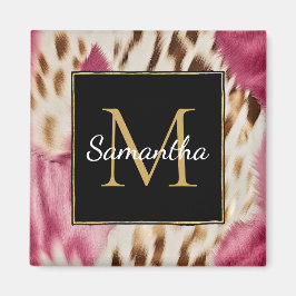 ウエスタン女性のカーボーイピンク金ゴールドホワイトコウィド マグネット