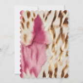 ウエスタン女性のカーボーイピンク金ゴールドホワイトコウィド 招待状 (裏面)