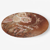 ウエスタン女性のカーボーイフローラドリームキャッチャー誕生日 ペーパープレート (アングル)