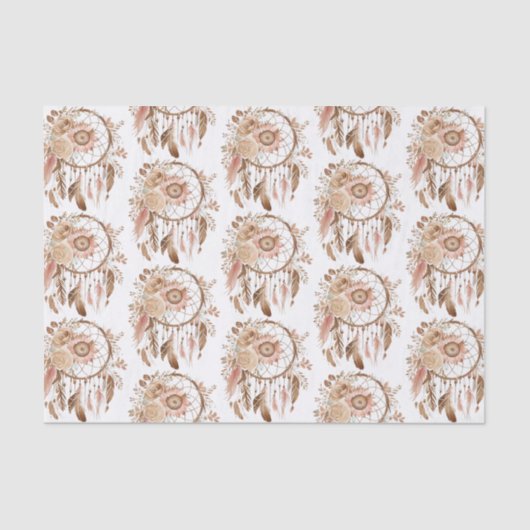 ウエスタン女性のカーボーイフローラドリームキャッチャー誕生日 薄葉紙 (正面)