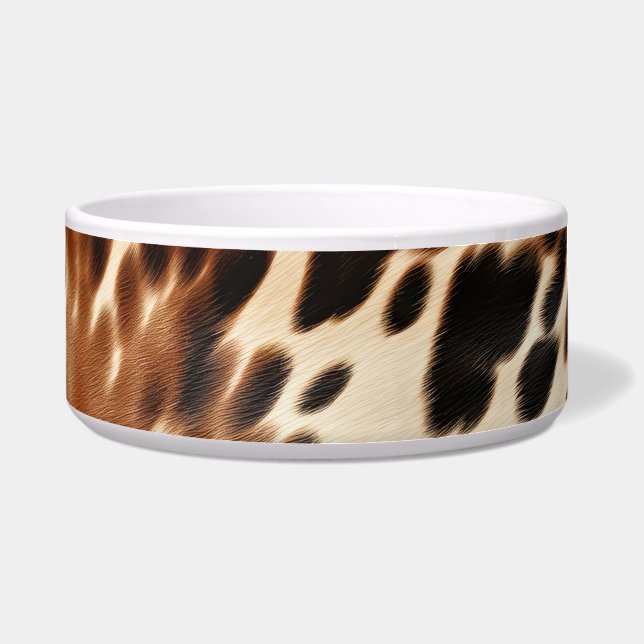 ウエスタン女性のカーボーイブラウンホワイトコウィド ボウル (正面)