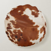 ウエスタン女性のカーボーイブラウンホワイトコウィド ラウンドクッション (裏面)