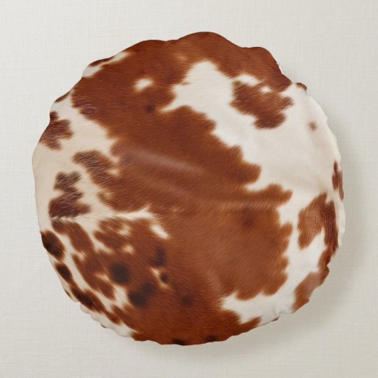 ウエスタン女性のカーボーイブラウンホワイトコウィド ラウンドクッション (裏面)
