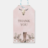 ウエスタン女性のカーボーイブーツ誕生日ギフトラベル ギフトタグ (裏面)