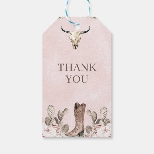 ウエスタン女性のカーボーイブーツ誕生日ギフトラベル ギフトタグ (裏面)