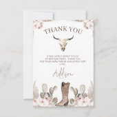 ウエスタン女性のカーボーイブート誕生日サンキューカード サンキューカード (正面)