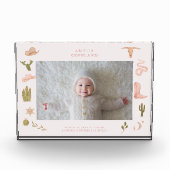 ウエスタン女性のカーボーイベビー水平フォトキープサケ フォトブロック (正面)