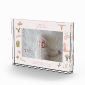 ウエスタン女性のカーボーイベビー水平フォトキープサケ フォトブロック (右)