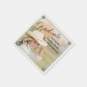 ウエスタン女性のカーボーイ写真卒業パーティナプキン スタンダードカクテルナプキン (角)