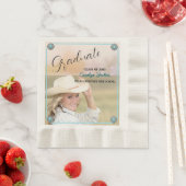 ウエスタン女性のカーボーイ卒業写真ペーパーナプキン 縁ありランチョンナプキン (インサイチュ)