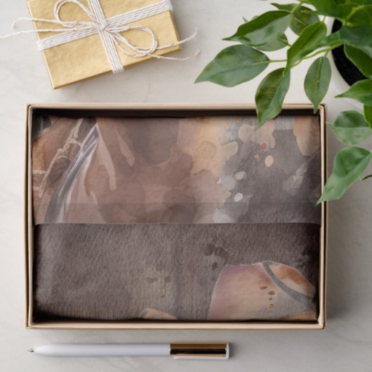 ウエスタン女性のカーボーイ水の色のデコページ 薄葉紙 (ギフト)