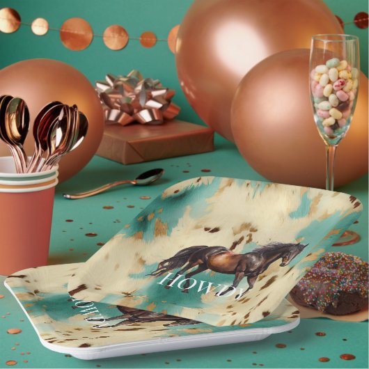 ウエスタン女性のカーボーイ ペーパープレート (複数)