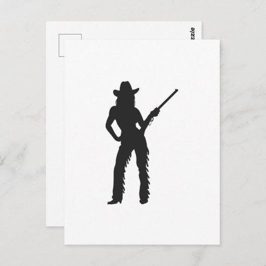 ウエスタン女性のカーボーイ ポストカード (正面/裏面)