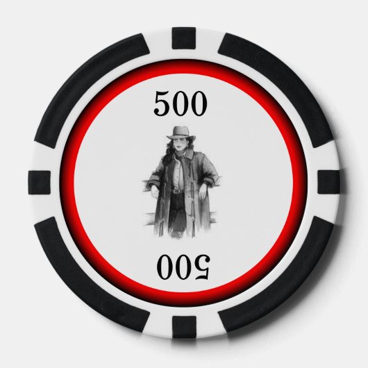 ウエスタン女性のカーボーイ ポーカーチップ (正面)