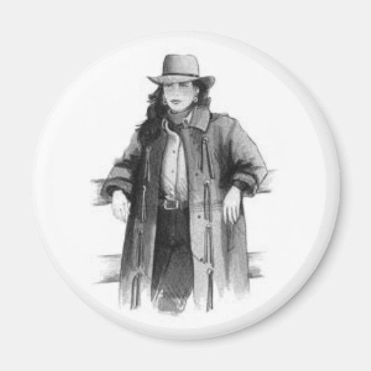 ウエスタン女性のカーボーイ マグネット (正面)