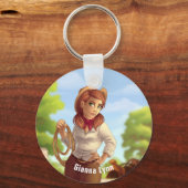 ウエスタン女性のカーボーイ モノグラムの キーホルダー (正面)