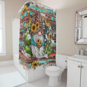 ウエスタン格言ひまわりターコイズストーンズ シャワーカーテン (インサイチュ)