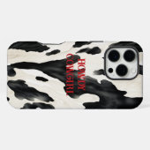 ウエスタン牧場の動物 牛 カントリー iPhoneケース (裏面横)