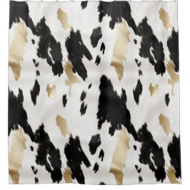 ウエスタン白黒グラム金ゴールドコウィド シャワーカーテン