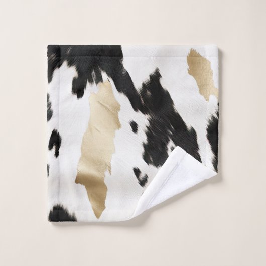 ウエスタン白黒グラム金ゴールドコウィド バスタオルセット (ウォッシュタオル)