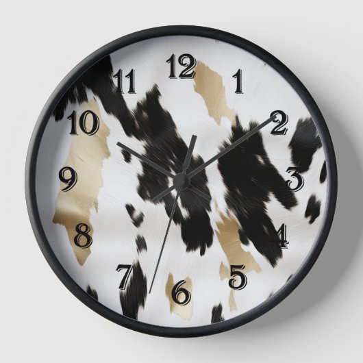 ウエスタン白黒グラム金ゴールドコウィド 壁時計 (正面)