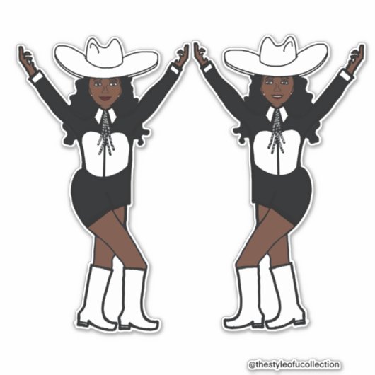 ウエスタン白黒ステッカー#1 シール (正面)