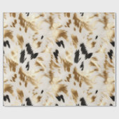 ウエスタン白黒金ゴールド牛飼 ラッピングペーパー (フラット)