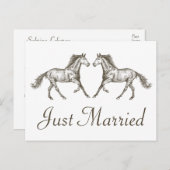 ウエスタン素朴たった今結婚しました結婚ズホースカントリー 案内ポストカード (正面/裏面)