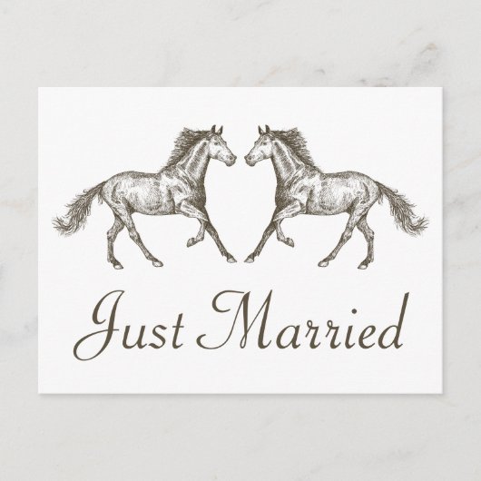 ウエスタン素朴たった今結婚しました結婚ズホースカントリー 案内ポストカード (正面)
