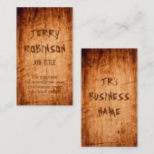 ウエスタン素朴スクラッチ木目カッコいい粒 名刺 (正面/裏面)