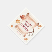 ウエスタン素朴ブラウン結婚ズ スタンダードカクテルナプキン (角)