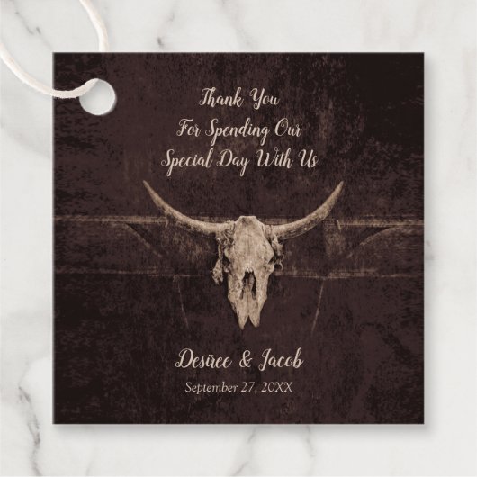 ウエスタン素朴ブルスカルの結婚カントリーの質感 フェイバータグ (正面)