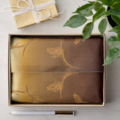 ウエスタン素朴メタリック金ゴールドテクスチャー牛スカル 薄葉紙 (ギフト)