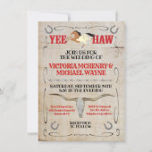 ウエスタン素朴ロデオ・カウボーイ結婚ズ 招待状 (正面)