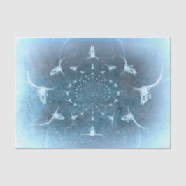 ウエスタン素朴ヴィンテージブルーテクスチャブルスカル 薄葉紙