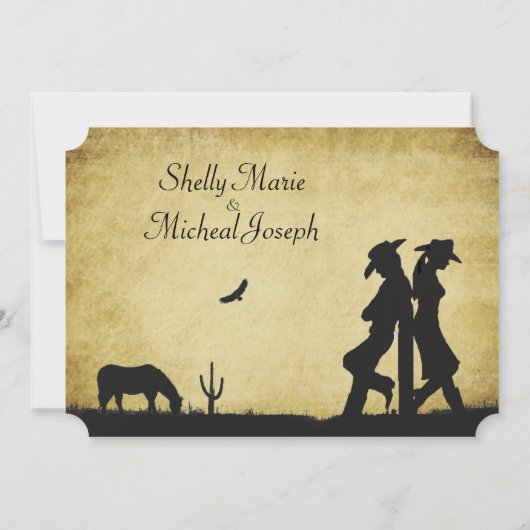 ウエスタン素朴結婚式招待状 招待状 (裏面)